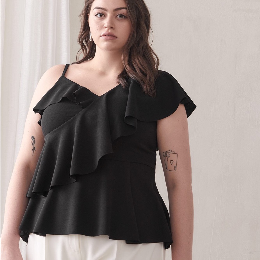Asymmetrical Ruffled Top - Picture 1 of 4